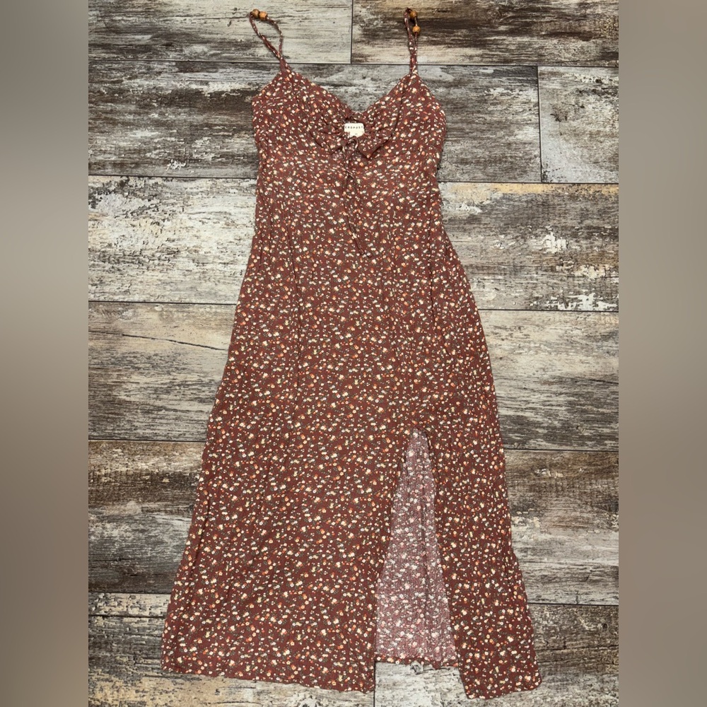 Floral Brown Maxi Dress